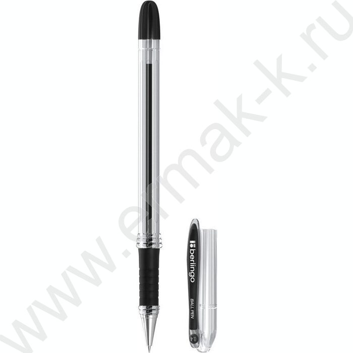 Ручка шар "I-10" 0,4мм черная /резиновый грип | Фото 1