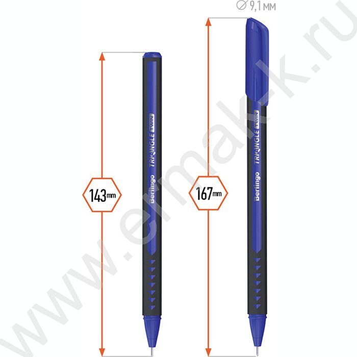 Ручка шар "Triangle Twin" 0,7мм синяя /трехгран. корпус /резин. грип /игольчатый стержень | Фото 4