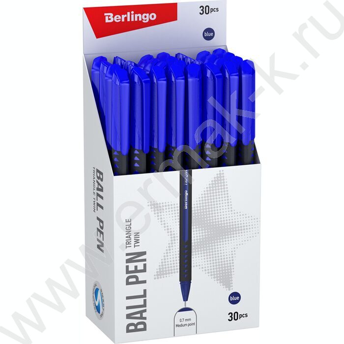 Ручка шар "Triangle Twin" 0,7мм синяя /трехгран. корпус /резин. грип /игольчатый стержень | Фото 5