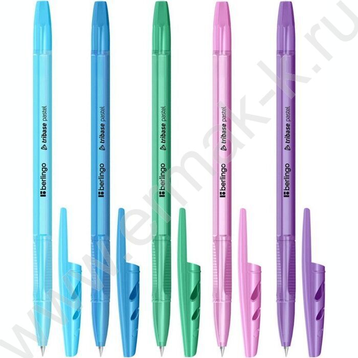 Ручка шар "Tribase Pastel" 0,7мм синяя /ассорти | Фото 1