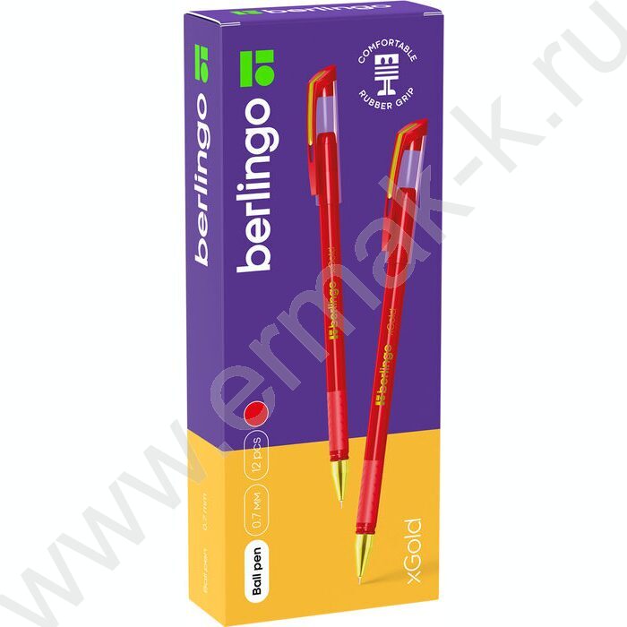 Ручка шар "xGold" 0,7мм красная /резин. грип /игольчатый стержень | Фото 3