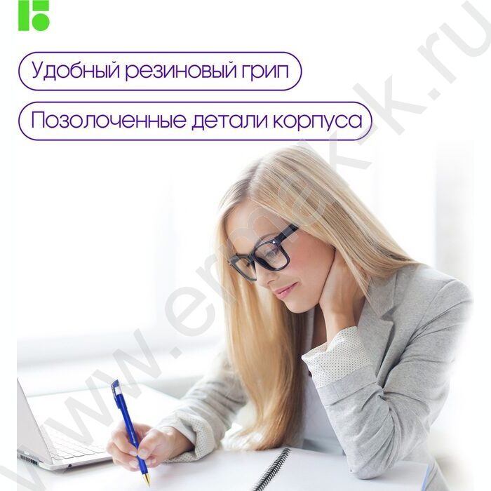 Ручка шар "xGold" 0,7мм синяя /резин. грип /игольчатый стержень | Фото 8