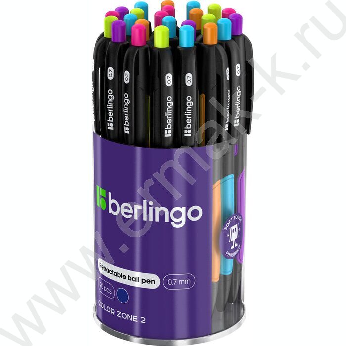 Ручка шар авт синяя 0,7мм "Color Zone 2" /корпус прорезин. пластик /ассорти | Фото 3