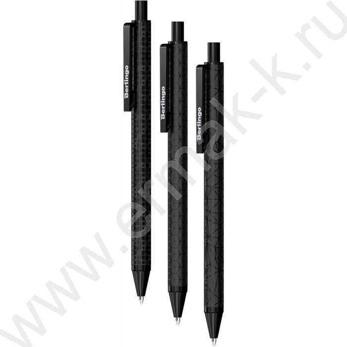 Ручка шар авт синяя 0,7мм "DoubleBlack" /игольчатый стержень /корпус черный - ассорти | Фото 1