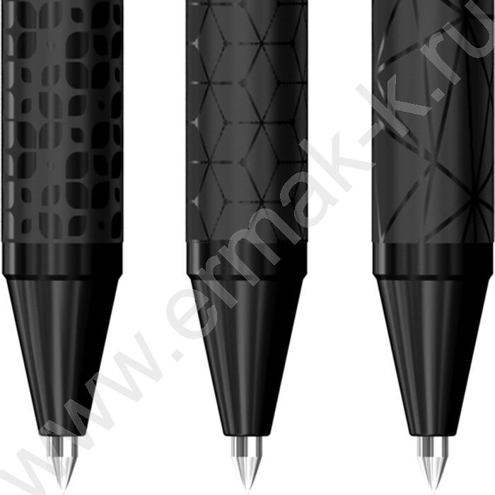 Ручка шар авт синяя 0,7мм "DoubleBlack" /игольчатый стержень /корпус черный - ассорти | Фото 2