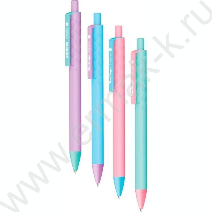 Ручка шар авт синяя 0,7мм "Haze" /корпус прорезин. пластик /ассорти | Фото 1