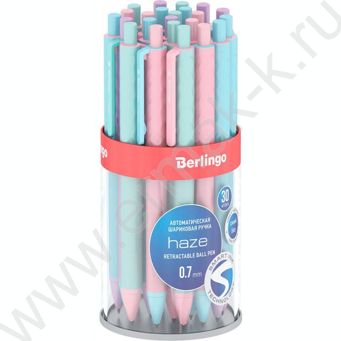 Ручка шар авт синяя 0,7мм "Haze" /корпус прорезин. пластик /ассорти | Фото 3