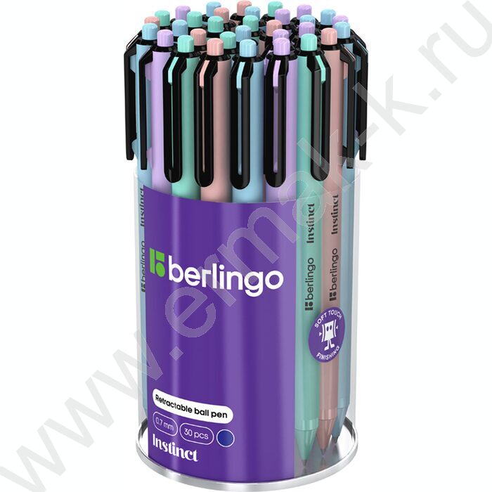 Ручка шар авт синяя 0,7мм "Instinct" /корпус прорезин. пластик /ассорти | Фото 3