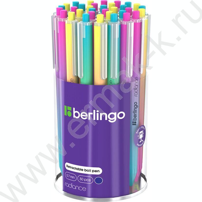 Ручка шар авт синяя 0,7мм "Radiance" /корпус прорезин. пластик /ассорти | Фото 3