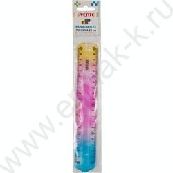 Линейка пл 20см Rainbow Flex гибкая полупрозрачная радужная /блистере | Фото 2