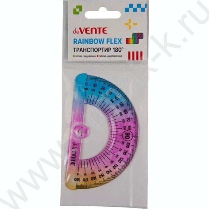 Транспортир 180*12см Rainbow Flex полупрозрачный радужный, гибкий /блистер | Фото 2