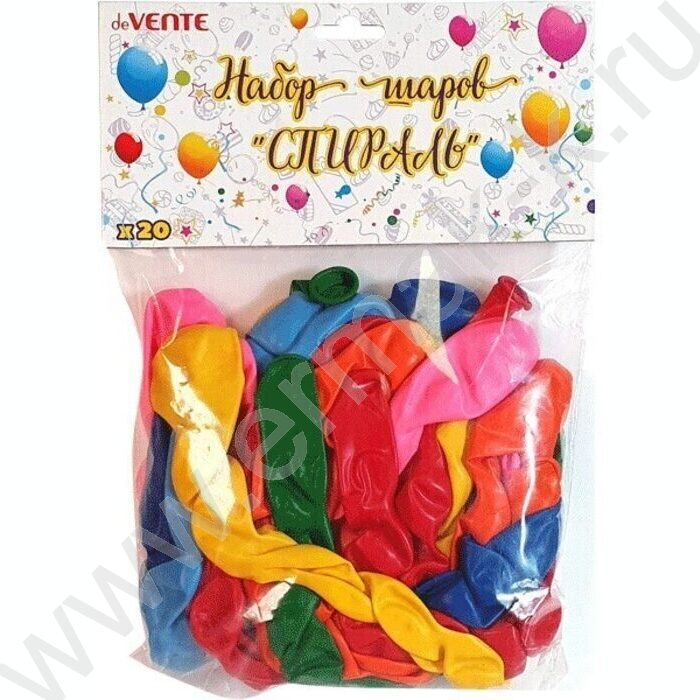 Шар воздушный "Спираль" /цвета ассорти /длина шара 23-27см | Фото 1
