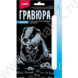 Набор д/творчества Гравюра малая серебро Детёныши Барсучок | Фото 2