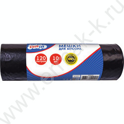 Мешки д/мусора ПНД 70*100 120л, 40мкм(черный) 10шт/рул. /тип дна -"прямой" | Фото 1