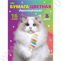 Бумага цв. двухсторонняя А4 16л/ 8цв Мур-Мур | Фото 1