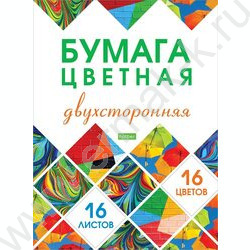 Бумага цв. двухсторонняя А4 16л/ 8цв Мозаика | Фото 1