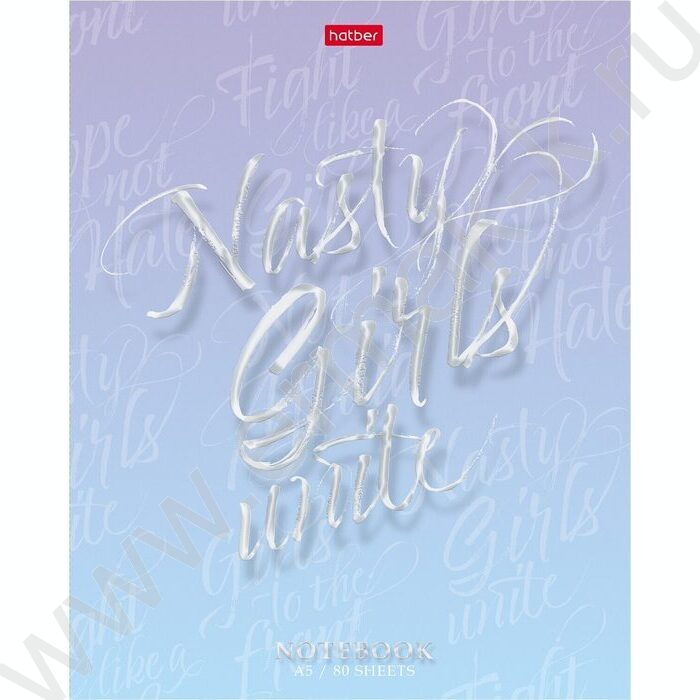 Тетрадь  80л клетка "Девочки вперед!" /мат. ламин.3D фольга/ ассорти | Фото 5