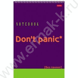 Блокнот  60л А4 спираль "Don't panic" | Фото 1