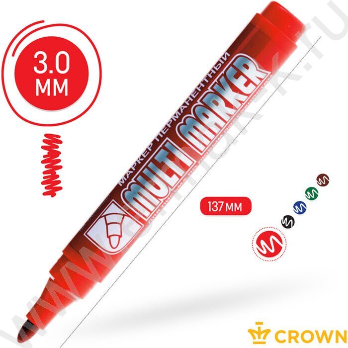 Маркер перм. /красный/ 2мм круг "Multi Marker"   | Фото 3