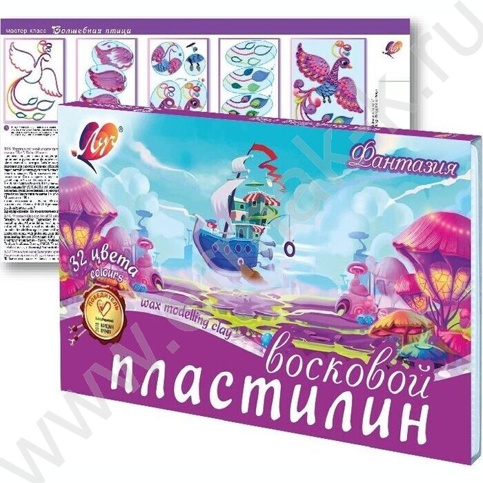 Пластилин восковой 32цв 475г Фантазия+стек | Фото 1
