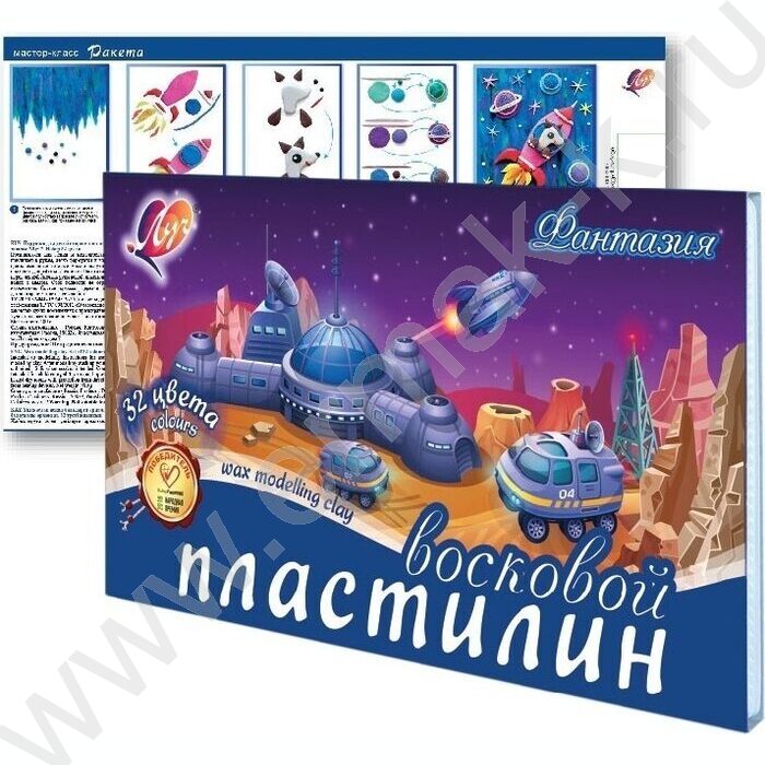Пластилин восковой 32цв 475г Фантазия+стек | Фото 2