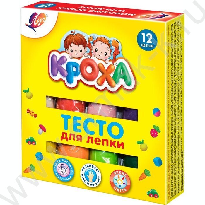 Тесто д/лепки  12цв Кроха | Фото 1