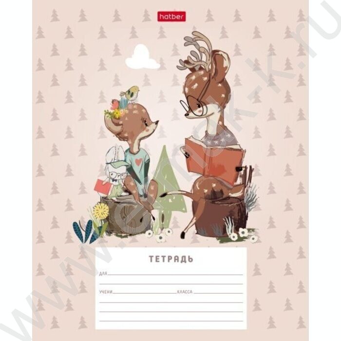 Тетрадь  12л линейка узкая "Олененок" | Фото 1