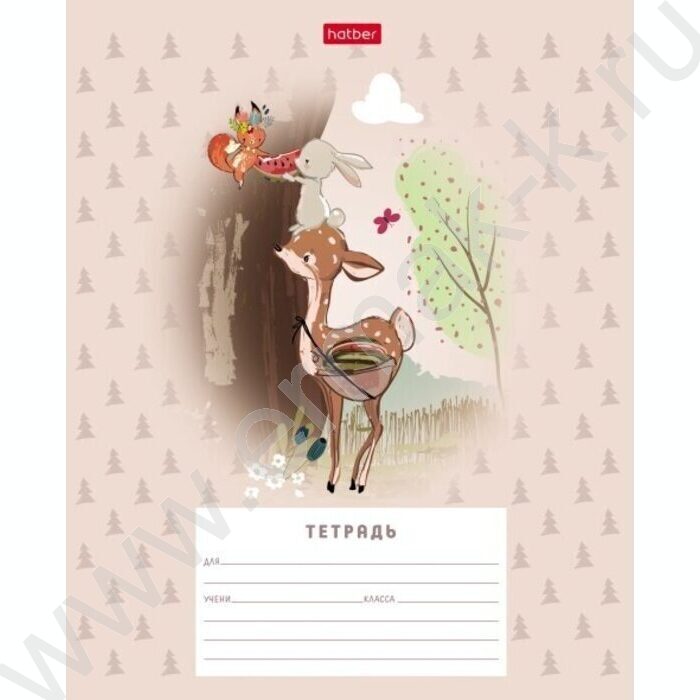 Тетрадь  12л линейка узкая "Олененок" | Фото 4