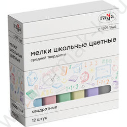 Мел цветной 12шт 9цв. квадратные | Фото 1