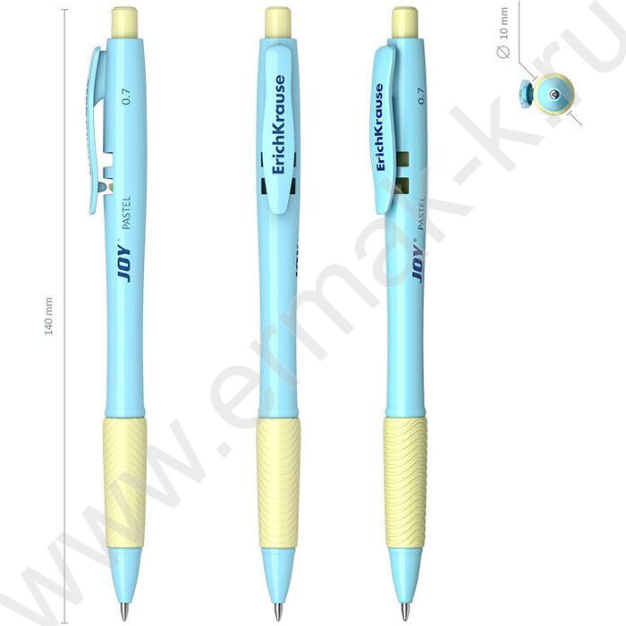 Ручка шар авт JOY® Matic&Grip Pastel 0,7мм, синяя /корпус - ассорти | Фото 3