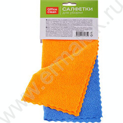 Салфетка из микрофибры 25*25см "Универсальные" /набор 2шт. (синяя+оранжевая) | Фото 3