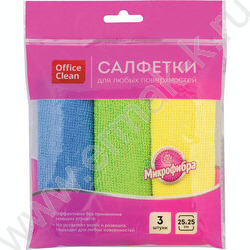 Салфетка из микрофибры 25*25см /набор 3шт. ассорти | Фото 1