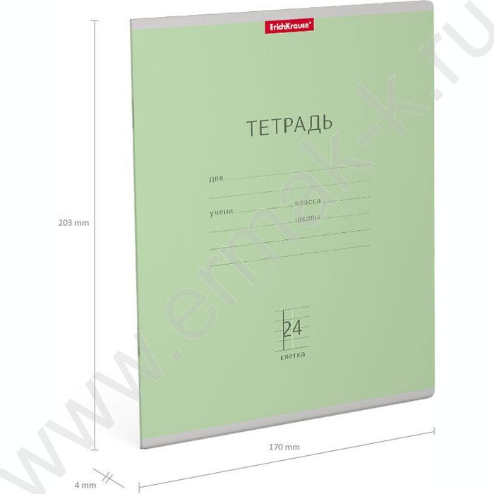 Тетрадь  24л клетка "Классика" зелёный | Фото 4