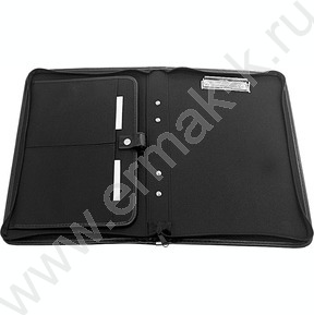 Папка иск.кожа черный с мет. зажимом, ручка трансформер