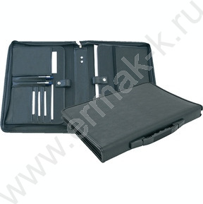 Папка иск.кожа черный А4+ Люкс с ручкой