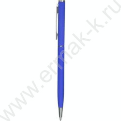 Ручка шар синяя 0,7мм. /поворот. мех. /метал корпус т.синий/серебро | Фото 1