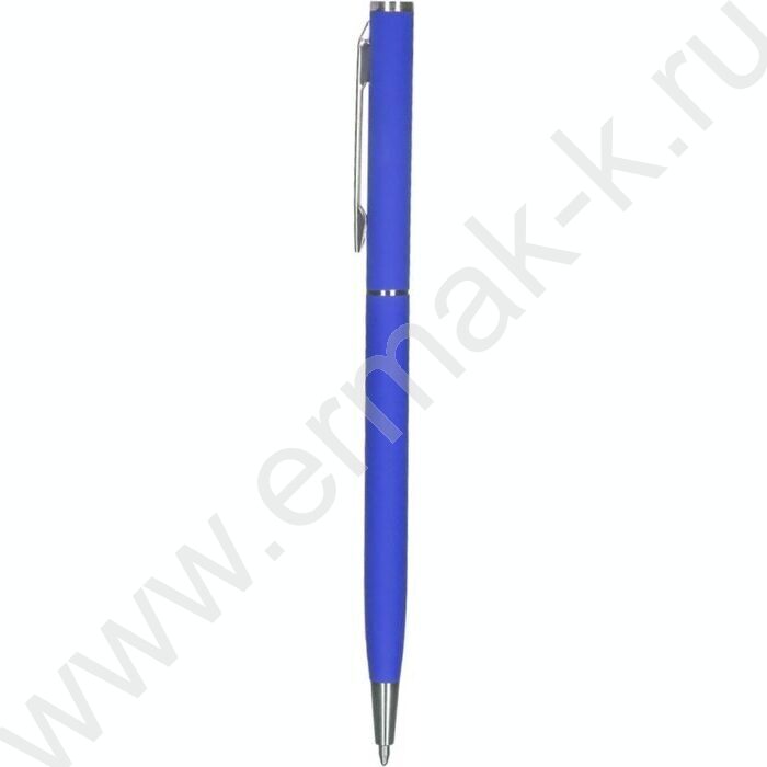 Ручка шар синяя 0,7мм. /поворот. мех. /метал корпус т.синий/серебро | Фото 1