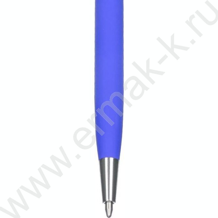 Ручка шар синяя 0,7мм. /поворот. мех. /метал корпус т.синий/серебро | Фото 2