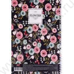 Тетрадь  96л А4 клетка/спираль "Цветочный орнамент-9" ассорти | Фото 3