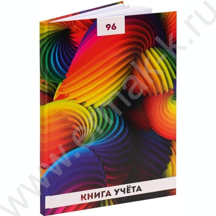 Книга Учёта  96л клетка тв.обл.офсет "Радужные спирали-1" глянц.лам. | Фото 1