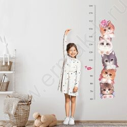 Ростомер наклейка фигурная "Котята" /размер композиции 182*27,5см /блистер | Фото 1