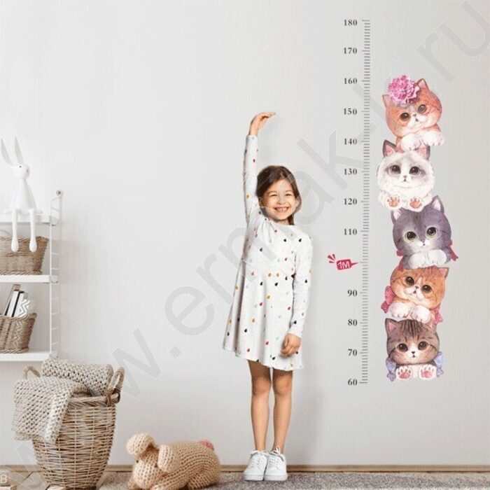 Ростомер наклейка фигурная "Котята" /размер композиции 182*27,5см /блистер | Фото 1