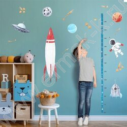 Ростомер наклейка фигурная "Космонавт" /размер композиции 182*42,5см /блистер | Фото 1