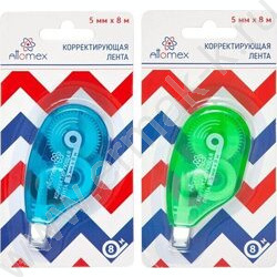 Корректирующая лента 5мм* 8м прозрачный корпус - ассорти, боковой аппликатор блистер | Фото 1