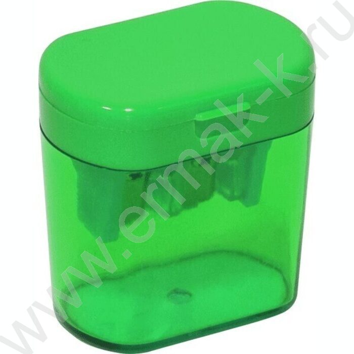 Точилка 2отв. разного диаметра, пластик /с контейнером /ассорти | Фото 2