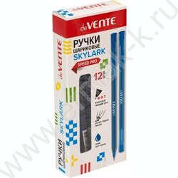 Ручка шар Skylark синяя 0,6мм /игла, синий корпус, ультра гладкое письмо | Фото 3