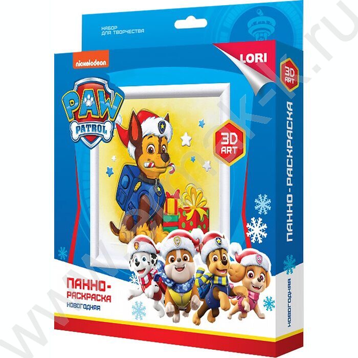 Набор д/творчества 3D Art. Панно-раскраска. Щенячий патруль новогодняя. Гончик | Фото 1