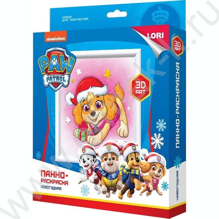 Набор д/творчества 3D Art. Панно-раскраска. Щенячий патруль новогодняя. Скай | Фото 1