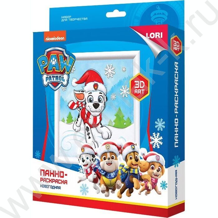 Набор д/творчества 3D Art. Панно-раскраска. Щенячий патруль новогодняя. Маршалл | Фото 1