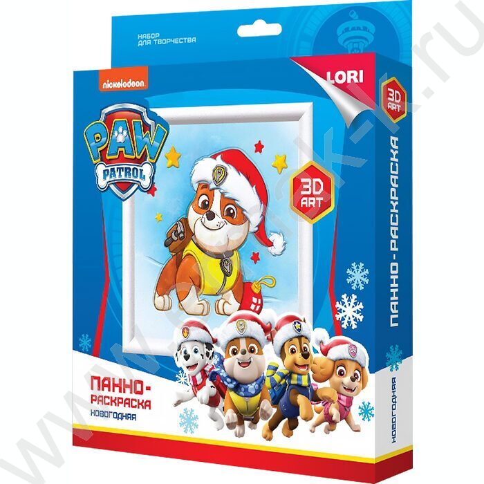 Набор д/творчества 3D Art. Панно-раскраска. Щенячий патруль новогодняя. Крепыш | Фото 1